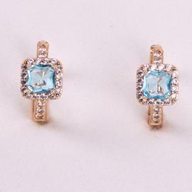 Серьги позолота Xuping 18К 2372 голубой